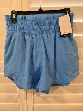 Nike new with tags Women’s Light Blue Dri-FIT Athletic Shorts with Smocked Waist